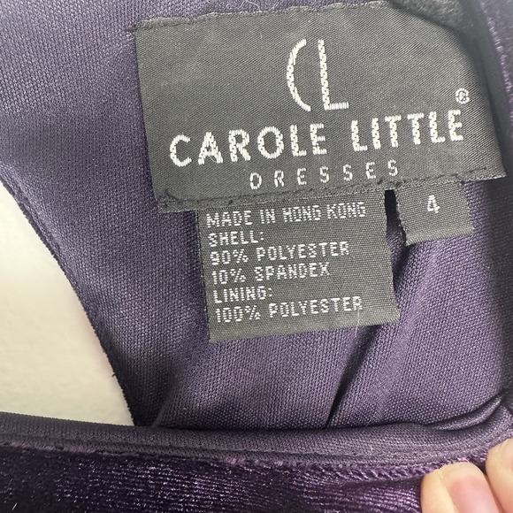 Carole Little Velvet Dress Size 4 Purple Beaded Sequin Whimsygoth Fairy‎  Floral - Picture 10 of 11